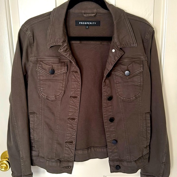 Prosperity Olive Denim Jean Jacket - Picture 1 of 3